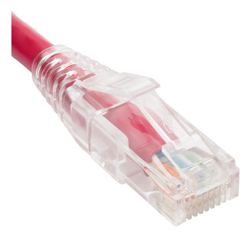 Bota Patch Cord Cat6, Transparente, 7 Pies, Color Rojo