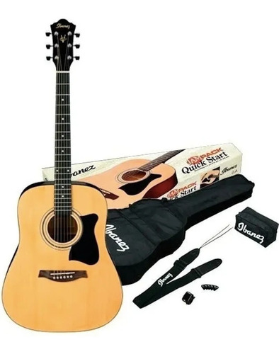 Guitarra Acústica Ibanez Pack V50 Njp C/ Funda Y Accesorios 