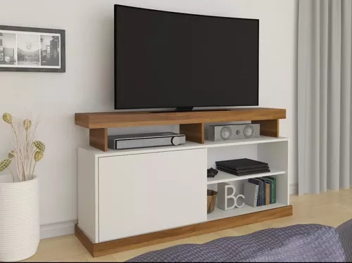 Mueble Mesa Tv Led Smart Con Ruedas 1,20 Mts Melamina