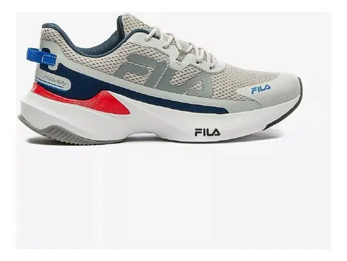 Tenis Masculino Fila Recovery Prata/marinho/vermelho