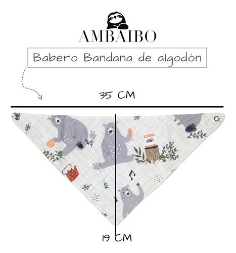 Babero Bandana De Algodón Para Bebés Osos Osos