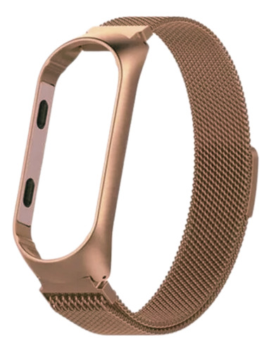 Pulseira De Aço Metal Compatível Mi Band 4 Champagne