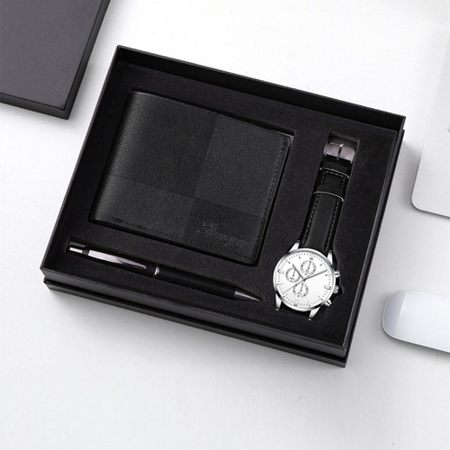 2 Juego De Regalo Para Hombre, Elegante Organizador, Negro