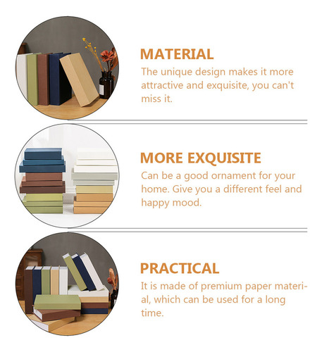 . Livro De Adereços Para Decoração De Estante, Pacote Com 3