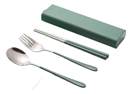 Juego De Cubiertos Portátil Tenedor Cuchara Palillos 3 Pieza