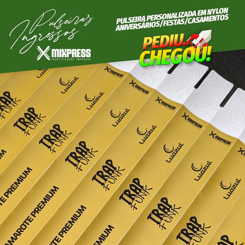 Imagem 1 de 6 de Pulseira Identificação Nylon Impressão Premium . 100 Unids