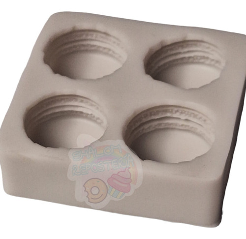* Molde Silicon 4 Mini Macarrones Fondant Pasta Jabon Choco