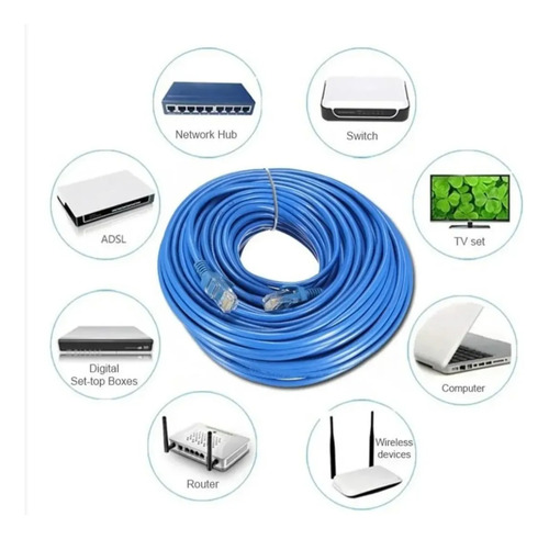 Cable Red Utp Cat6e Rj45 5 Metros Lan Cable