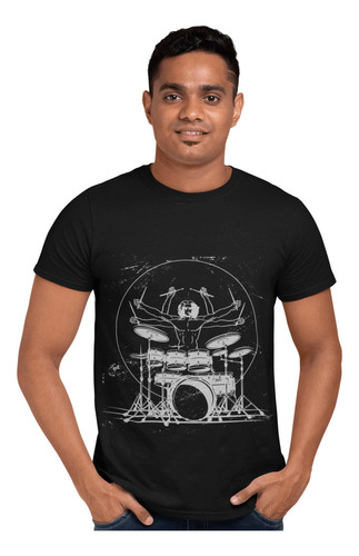 Playera Ecologica De Escultura Tocando La Bateria De Hombre