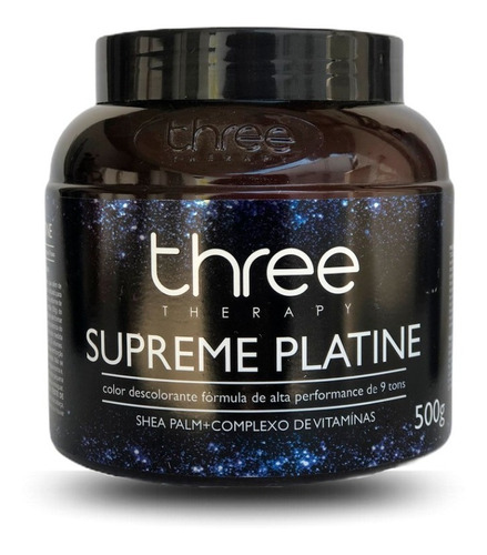  Pó Descolorante Supreme Platine Three Therapy 9 Tons 500g Tom Descoloração Perfeita