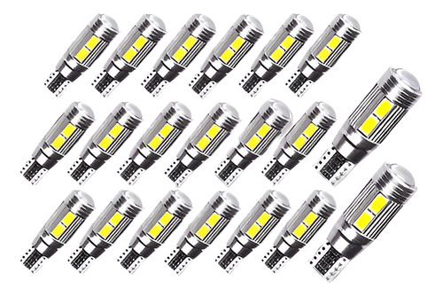 Blanco De 20 X T10 194 W5w 5630 Led 10smd Canbus Error Coche