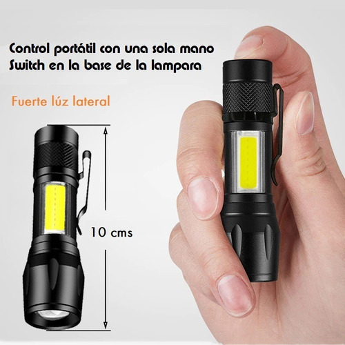 Lampara Led Tactica 100 Mts 3 Funciones Recargable Usb 4.2v 