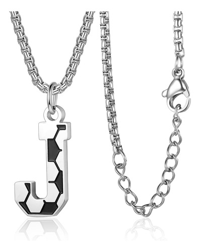 Collar Con Letra A-z Con Inicial De Fútbol Para Niños, Colga