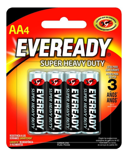 Caja 192 Pilas Zinc Carbon Eveready Aa Super Heavy Duty