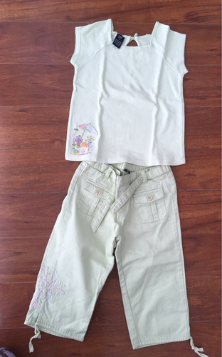 Conjunto Gap Niña Talla 8 Pantalon Capri Y Polera