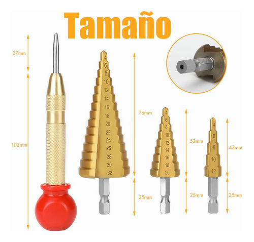 De Taladro Avellanador De Paso Redondo Broca Accesorios 26