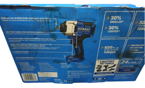 Pistola De Impacto 24 V Inalámbrica De 1/2 Marca Kobalt