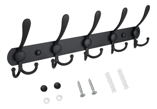 Perchero De Pared Ticonn, Cinco Ganchos Triples Resistentes,