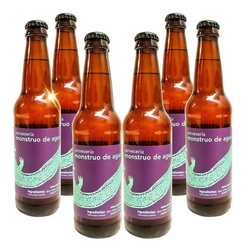 Six Pack Cerveza Artesanal Monstruo De Agua Sugoi 355 Ml