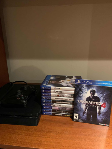 Play Station 4 Slim De 1 Tb Con Más De 10 Juegos