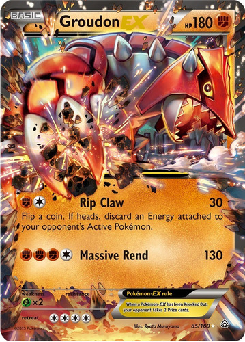 Cartas Pokemon Groudon Ex 85/160 Primal Clash Prc