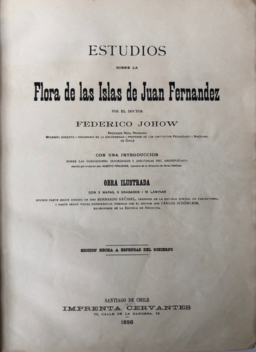 Estudios Flora Isla Juan Fernandez Johow 1896 Fotos Planos