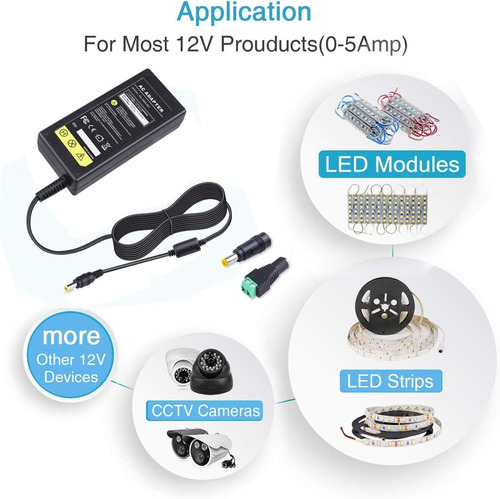 Dc Conversor 12v 5a 60w Ac Dc Fuente De Alimentación Adaptad