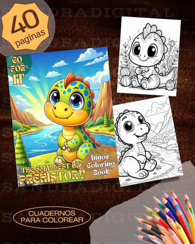 Cuaderno Para Colorear Infantil Dinosaurios Pequeños