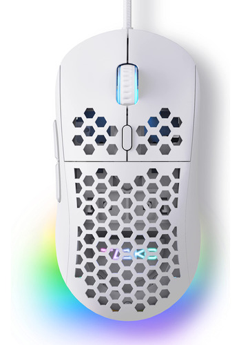 Mouse Gamer Ultraligero Panal Sensor Óptico 12800 Dpi 6 Boto