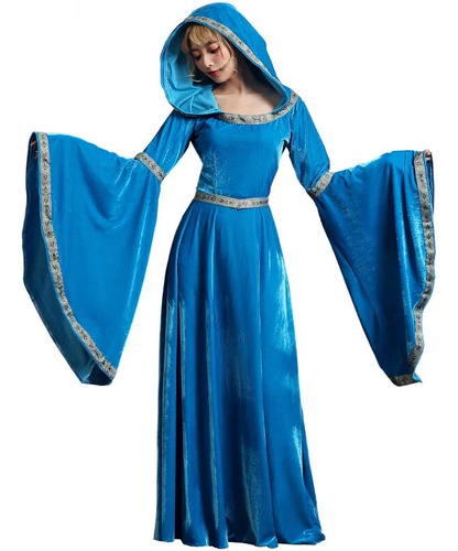 Vestido Medieval Royal B Court Para Mujer Con Capucha De Ter