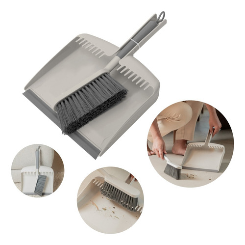 Kit Pá De Lixo De Mão Escova De Chão Ergonômico Para Limpeza