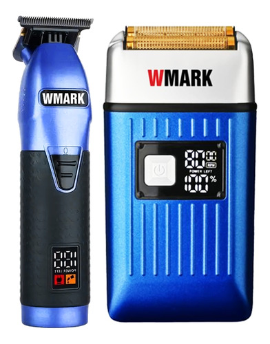 Kit Maquina Wmark Acabamento Ng 318 Shaver Ng 996 Azul