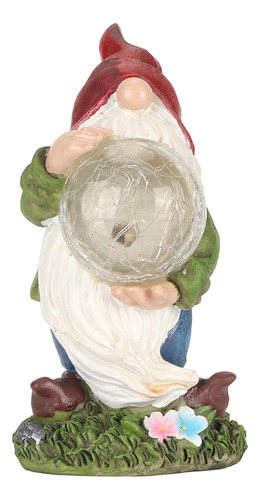 Estatua De Gnomos Solares Para Exteriores Pintada A Mano Que