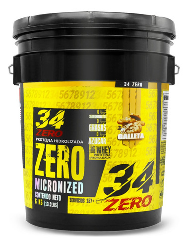 Proteína Whey Isolate 34 Zero 6kg 157 Servs Sabores Sabor Galleta
