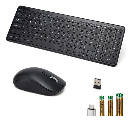 Combo De Mouse De Teclado Inalámbrico, Juego De Teclado Inal