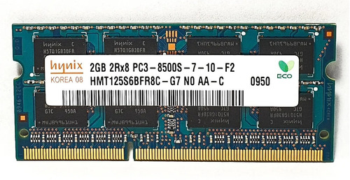 Memoria Ram Hynix Ddr3 2gb 1066 Mhz Pc3-8500s Laptop Sodimm