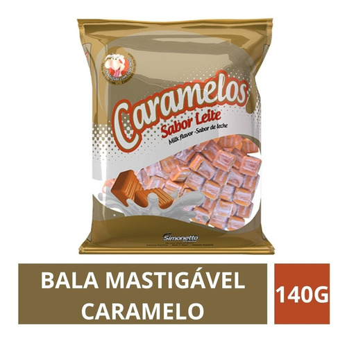 Bala Caramelo Sabor Leite Simonetto 140 Grs