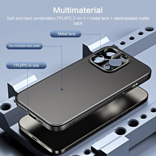 Capa De Celular Galvanizada Fosca Com Suporte Para iPhone
