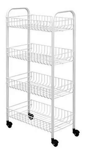 Rack Frutero Carrito Metálico Con Ruedas, Organizador. 4 Niv