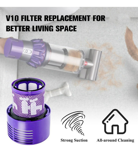 3 Filtros De Vacío For Dyson V10 Cyclone Series V10 Absolut