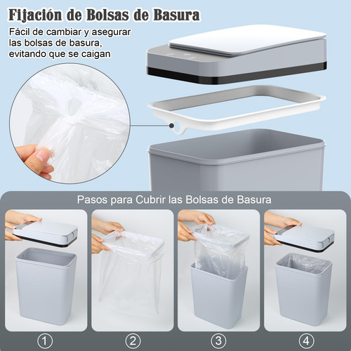Cubo De Basura Automático Con Sensor, 12l Cubo De Basura
