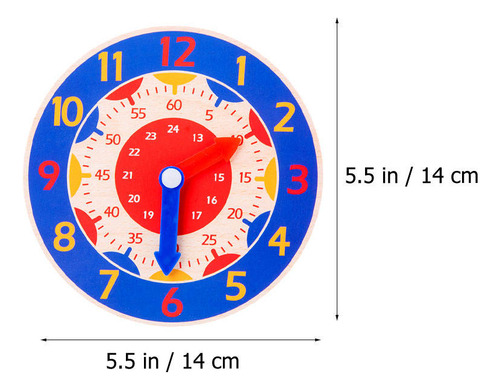 Reloj De Madera Con Dibujos Animados, Juguete De Aprendizaje