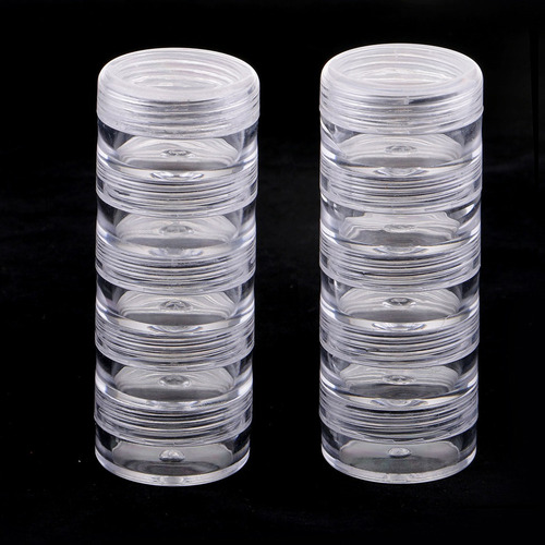 4 X 5 Tarros Transparentes Apilables Pequeñas Piezas Caja De
