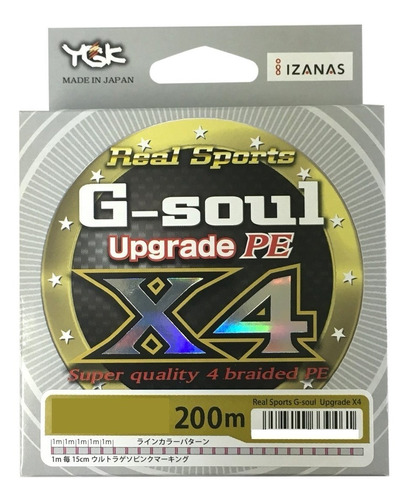 Linha Multifilamento Ygk G-soul Upgrade X4 200m 40lb 0,285mm Cor Cinza