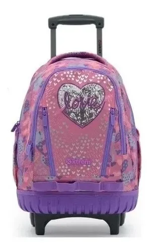 Mochila Samsonite Xtrem Trolley Love Pink Con Carro Escolar