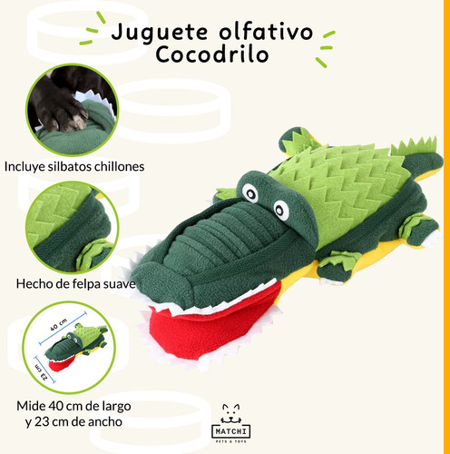 Cocodrilo Peluche Interactivo Rellenable Juguete Para Perros