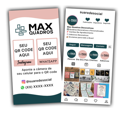 Cartão Visita Feed Instagram Diversos Modelos Personalizados