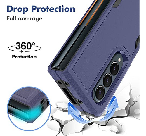 Funda Para Galaxy Z Fold 4 Azul Uso Rudo