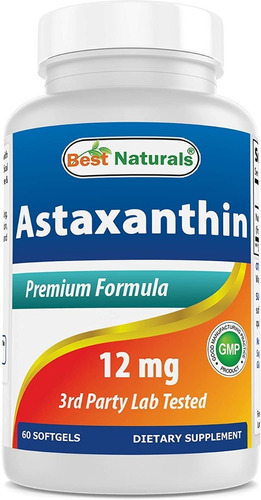 Astaxantina 12mg Best Naturals 60 Cápsulas