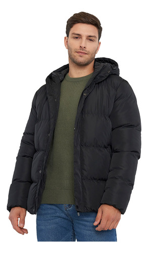 Parka Hombre Hood Negro Corona